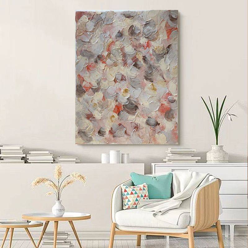 顺丰《廉而不刿》手绘油画客厅装饰艺术丙烯肌理玄关立体挂画图片