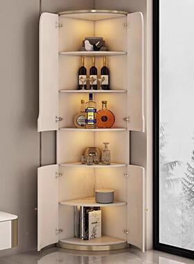 轻奢风实木角柜简约酒木UBK柜三角柜意现式精致实玻璃高脚代柜转