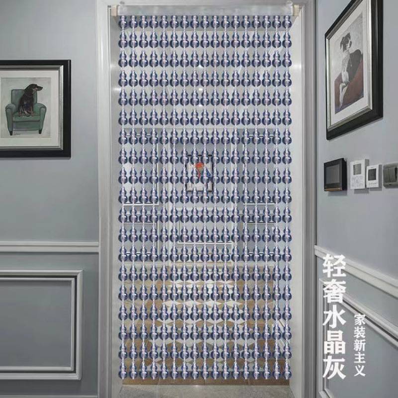 门帘珠子水晶珠帘新款吊饰好看的卧室玄关隔断门对门挂帘子卫生间