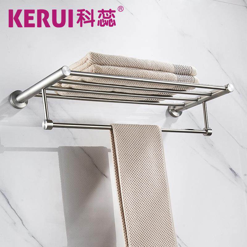 304不件锈钢浴巾567架毛巾架浴室五金挂打免孔卫生置物架间毛巾杆