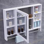 浴室镜柜挂墙式 带置物架碳纤维卫生间镜子简约洗漱台收纳柜储物单