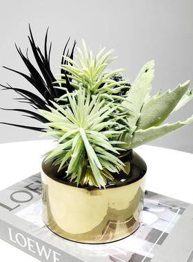 花代轻奢创意现陶瓷仿真摆件客厅办57143公洗手间洽谈桌假花绿植