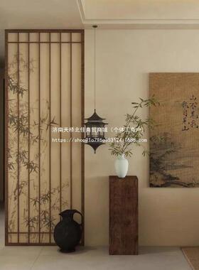 格栅隔断宋代学客IYC厅门挡美遮屏风入户正对门中式实进木推拉式