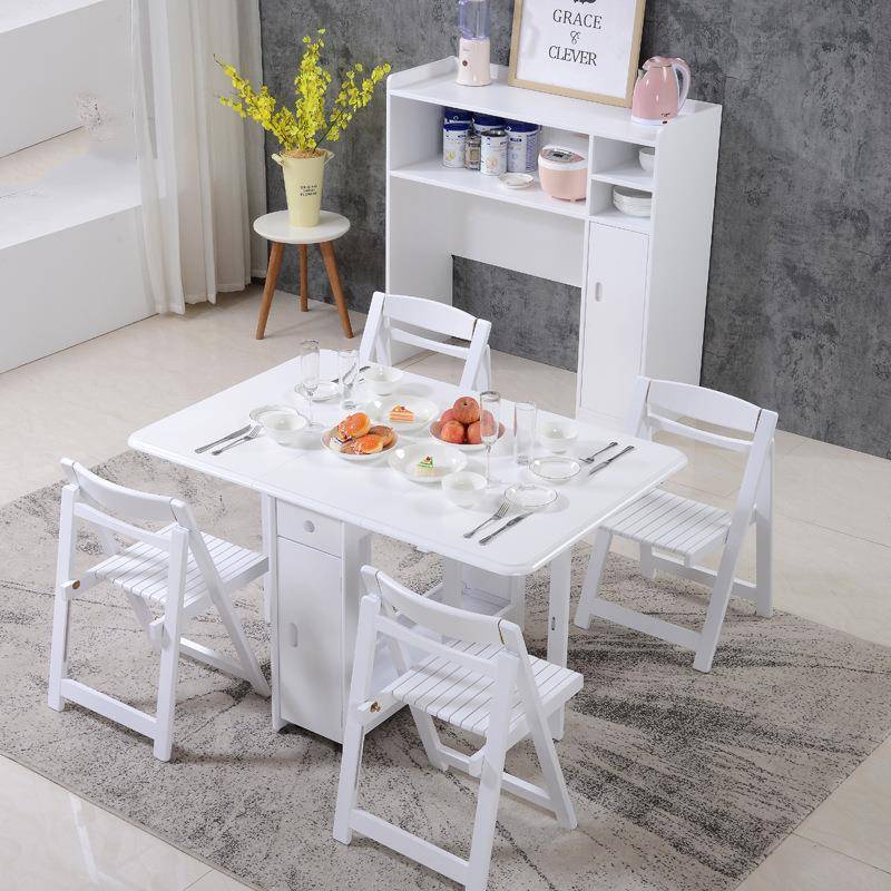 餐柜实收柜组一合体伸缩折叠餐YCN桌家纳用可餐边小户型柜子折叠