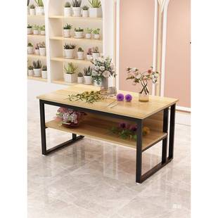 HDBKBJA示双层圆工作台流水台花束展桌花店包花操作台播拍角照办