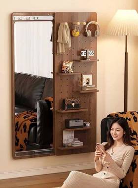 洞板穿镜一体隐形可推拉关闭镜洞子藏隐入户门口衣玄QNB关全身镜