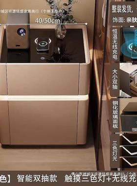 家用多功ELY智箱能床头柜保险一体简约现代纳卧室收储物柜床能头