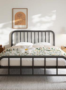 欧式铁艺床双人加厚实木加固现代简约出单人床1床.HJU5全租屋铁架