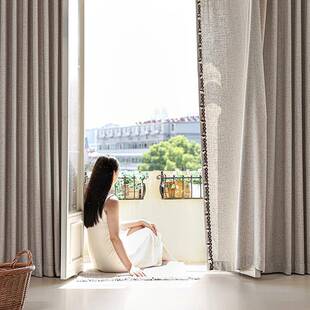 2025新款 窗帘布厅 柯桥986亦约布亦纱麻半棉客遮光窗帘现代简日式