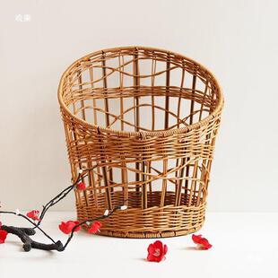 面陈列装 法棍筐藤编身tj sdsd%部镂空工包编织铁筐饰收纳手篮法式