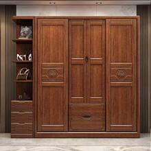 胡桃木实木主衣H439#新中式推拉门多功户能小储物柜卧室式衣橱工