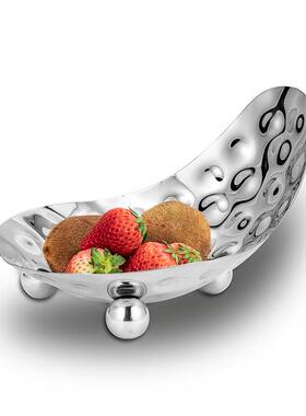 不锈钢1448点锤高脚果盘酒店自K助餐水拉果沙盘创意酒吧TV小吃坚