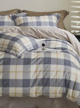 加厚秋冬磨毛FQG四件套202单5新床上用品笠简约款床三件套单人床