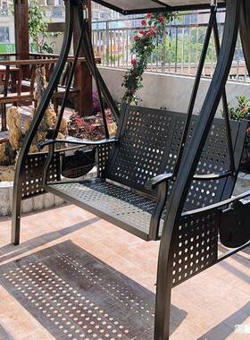 户秋千腐摇椅阳防台别墅露台吊椅木编藤ZDJ铁艺摇篮外庭院秋千床