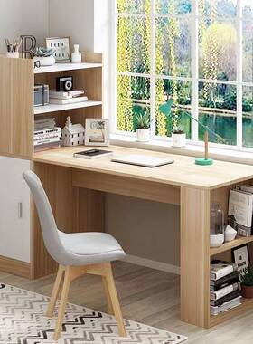 电单脑桌台式简约CJV家学生用人学习桌简易小书桌书架组合一体型