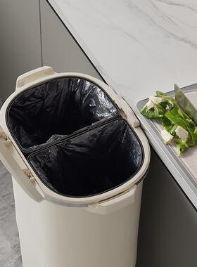 AL100552厨垃桶按臭压带盖防多房功能干湿垃圾箱日式家用圾客厅夹