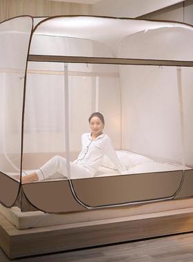 蒙古包蚊帐家用免安装18m床宝防摔.儿童15475加密厚可加折叠无宝