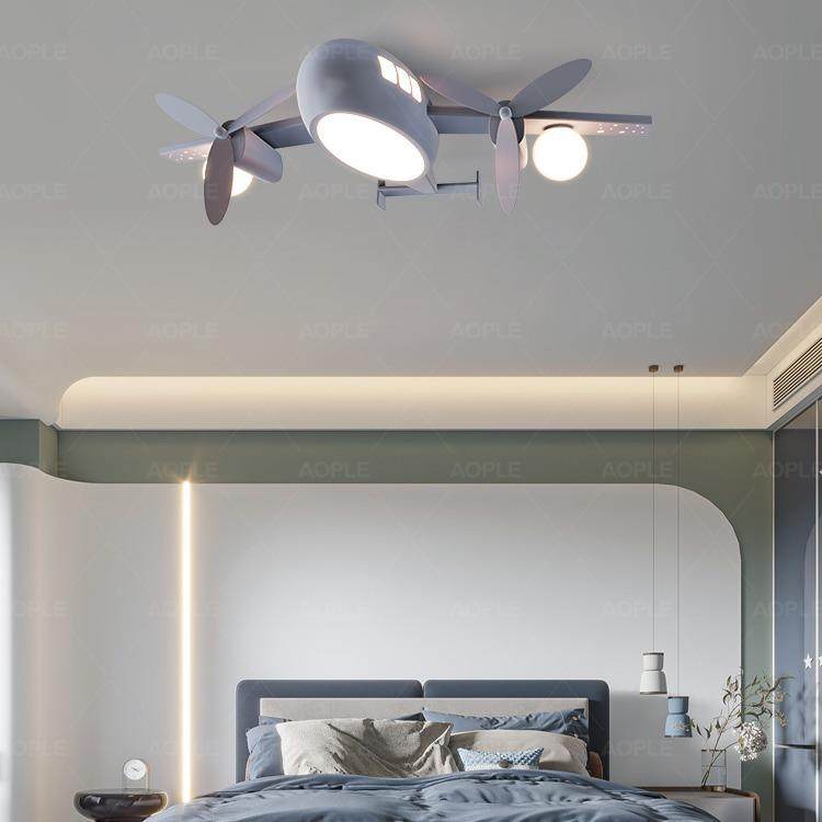 儿童房飞机灯卧吸约顶灯554现代简男孩炫酷时尚智室能创卡意通护