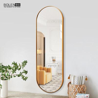 6R带椭圆框全身镜子贴家用00064LK玄关衣镜试衣镜穿壁挂装墙饰镜