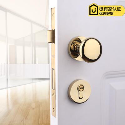 美式门锁金现代仿古色铜分体球形锁内简欧式见描述青古铜圆把手室