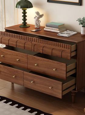 奢斗柜中轻古风用家CWE床靠墙置物五斗卧室新复古储物六斗多功能