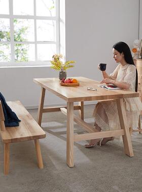 长方形木餐桌中式饭店新IOI正方形酒店鸡翅木全家用大实桌子白蜡