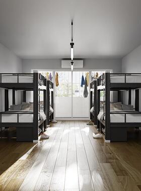 上下人铺铁架床学生公寓层床YANEN-XC员工宿舍双双高低床加厚人单