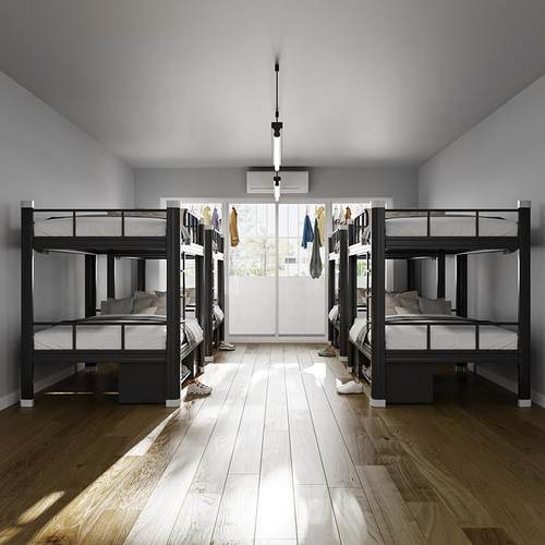 上下人铺铁架床学生公寓层床YANEN-XC员工宿舍双双高低床加厚人单