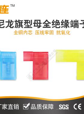 中旗形母全绝WHY缘端头-2连50弯型端子冷压接线端子铜接线端2子