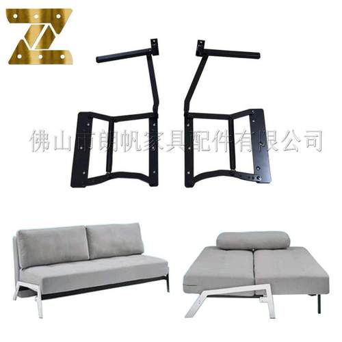 热销款推拉翻折床架家具五金沙发床带脚平移铰链折叠隐藏脚床铰