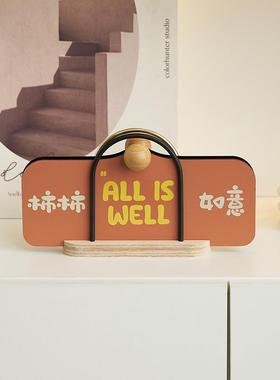 wozoom屋准客厅高级感创意摆件玄关电视柜钟表摆放式桌面装饰品