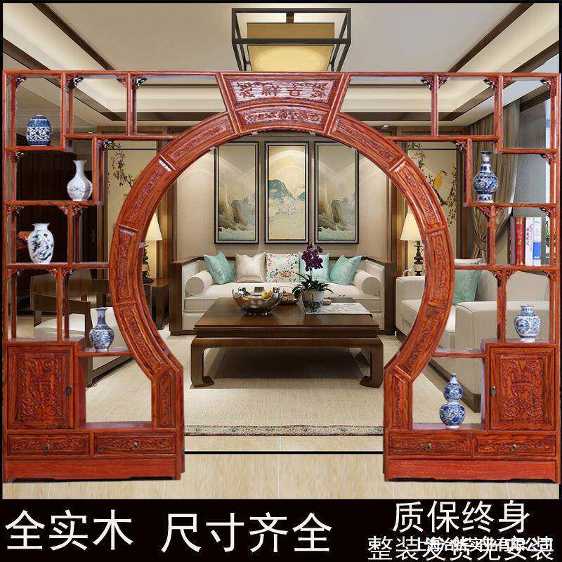 博古架隔断架客厅66古月博古中式圆门客月洞门洞门实木古董门月亮