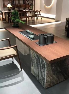 中JXE式客厅桌组合办公室现代简约实木家椅茶计室岩用板泡茶设师