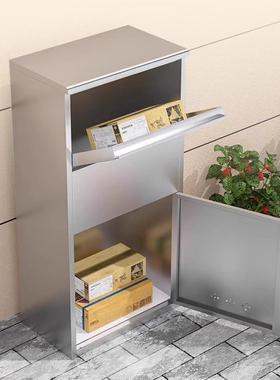 不递锈钢家用快递柜室外防潮收件箱私人防EWU包裹寄存柜家门口盗