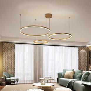 现代简约客厅LPA吊灯圆环大气餐灯灯别形墅复式 楼厅led吊饰中山灯