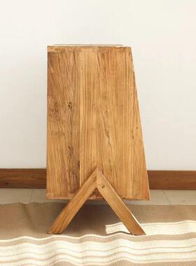 古老榆木IOC式中复古原木餐边柜复家居客厅储物电视柜柜多层斗柜