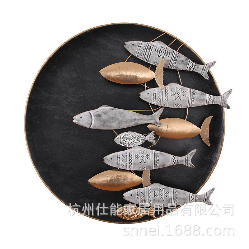 地中海洋风铁艺壁饰鱼玄关壁饰墙面饰壁挂20SM809件创意装品墙饰