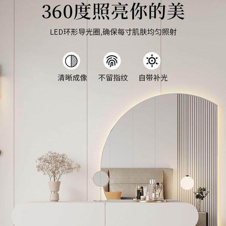 奶油风悬梳妆台壁挂式卧室一悬挂妆台简体约小户型房间化化空964