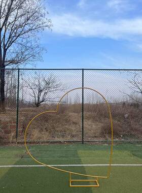 新款婚道具网庆456456心形拱格门风铁艺屏单杆架子户外婚礼气球派