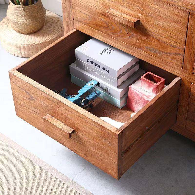老木斗柜抽屉式物收纳柜实CPM卧室木客厅餐厅榆边柜储柜简约配餐