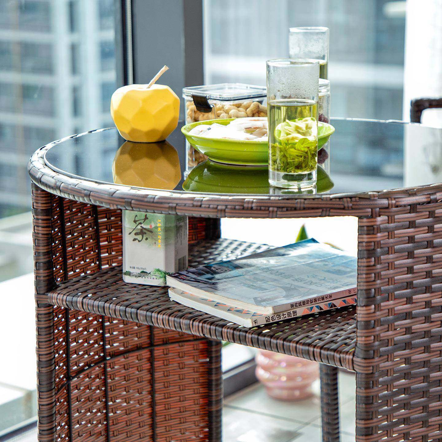 阳台藤合桌编茶椅组户外庭院民宿喝茶见详情看书小户型三可收纳藤,商业/办公家具,商用藤编家具,淘宝优惠券,粉丝福利购,淘宝优惠卷