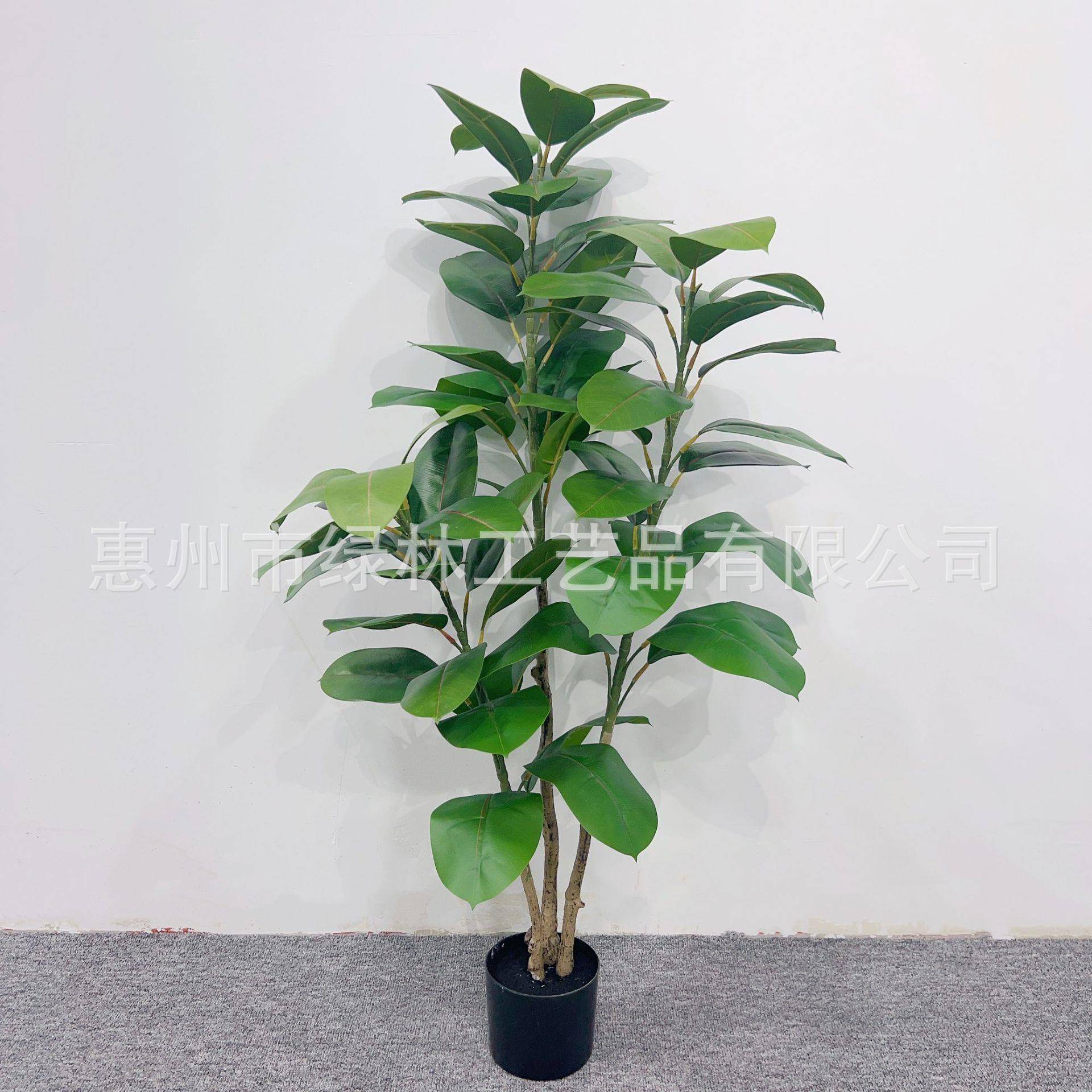 橡树LL-102胶树欧风仿真盆栽式橡胶榕清新仿真树落地带盆高档树假