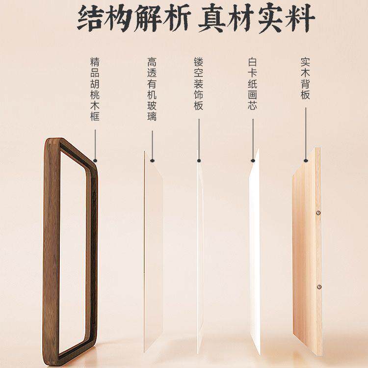 宝宝印周岁手儿童手脚印轻BPR奢桃木相框一岁胡一礼足布置礼仪式