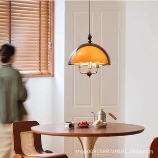 中古风复古餐厅吊灯日卧餐厅式 灯计奶油室风民OUP宿公寓家用设师