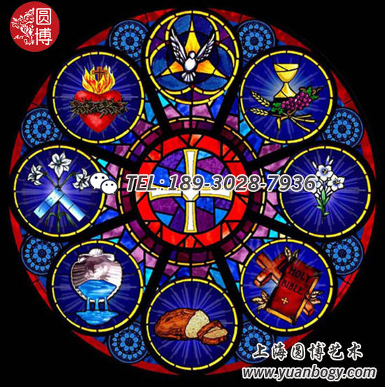 彩色玻璃穹顶玻璃装饰艺术彩绘玻璃杭州法式别墅室外玻璃穹顶