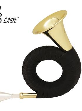 管吹奏乐器降国Bb大猎号铜法号调金色大GY0050猎号迷你圆号配支架