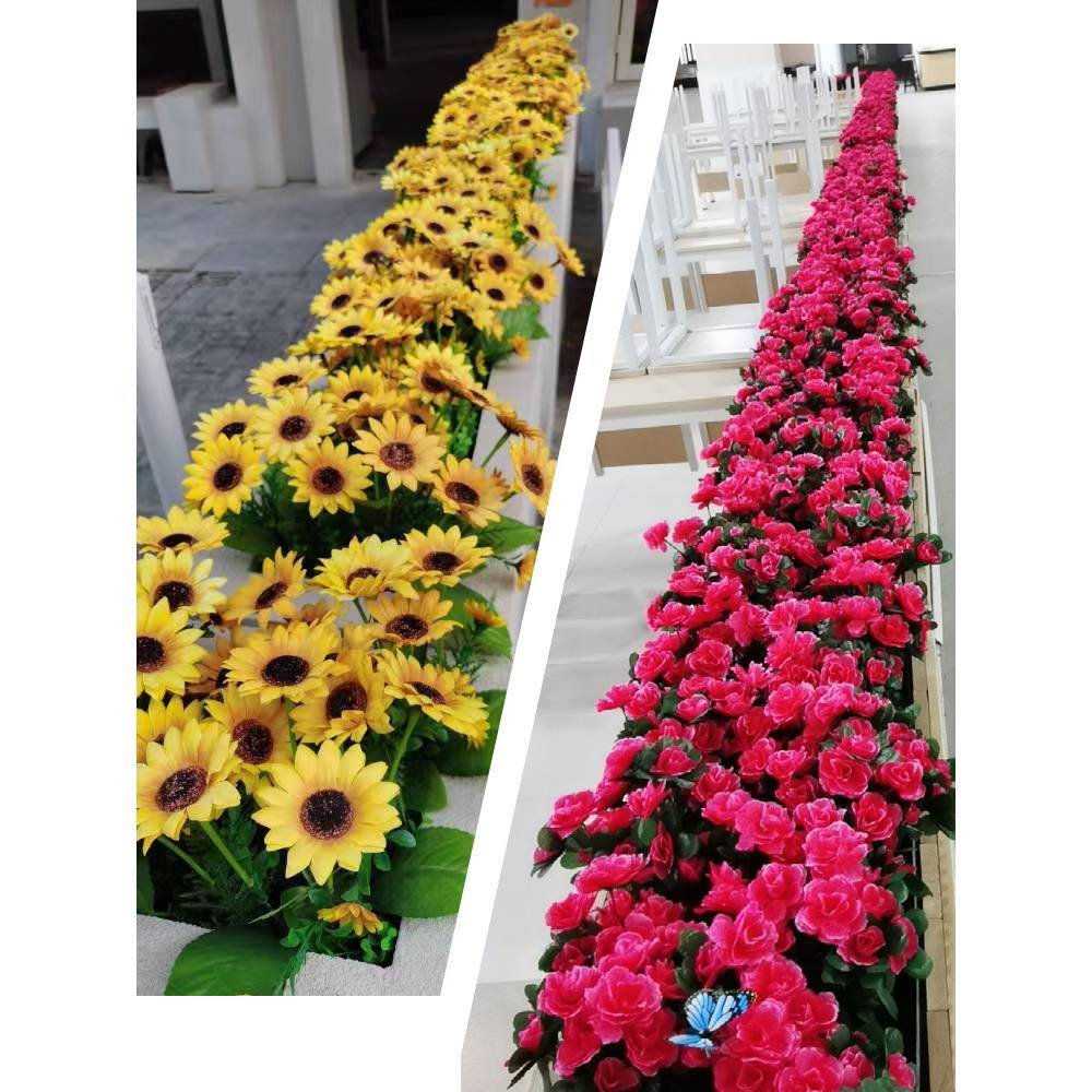 饰仿真綠植花绿长植装花假箱花槽售楼部餐厅隔断套装娟花栅hjkas4