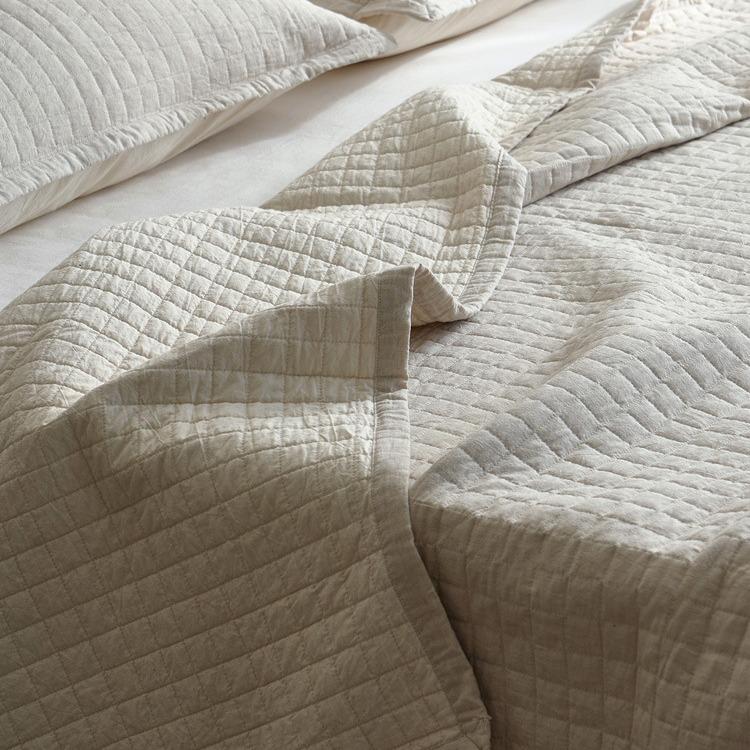 高棉麻床盖三件套夹棉床端单榻榻米用防AQL滑不皱铺绗缝被四季可