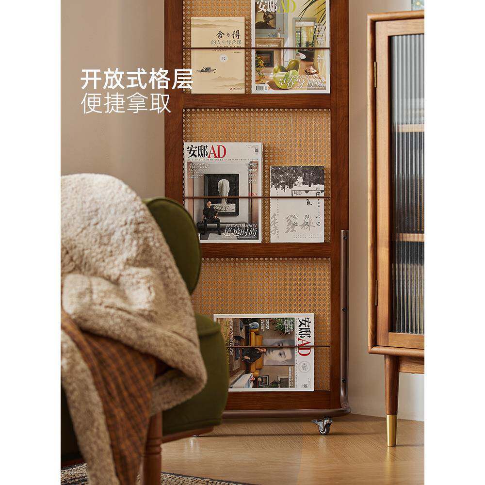 中古风风新式实木藤编客厅屏入户中正对RLV门遮挡断进门玄关隔可