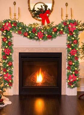 现货.7米圣诞藤条圣花环圣诞诞节装饰2932用品圣诞门挂饰装用品